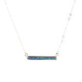 Dainty Azurite Bar Necklace