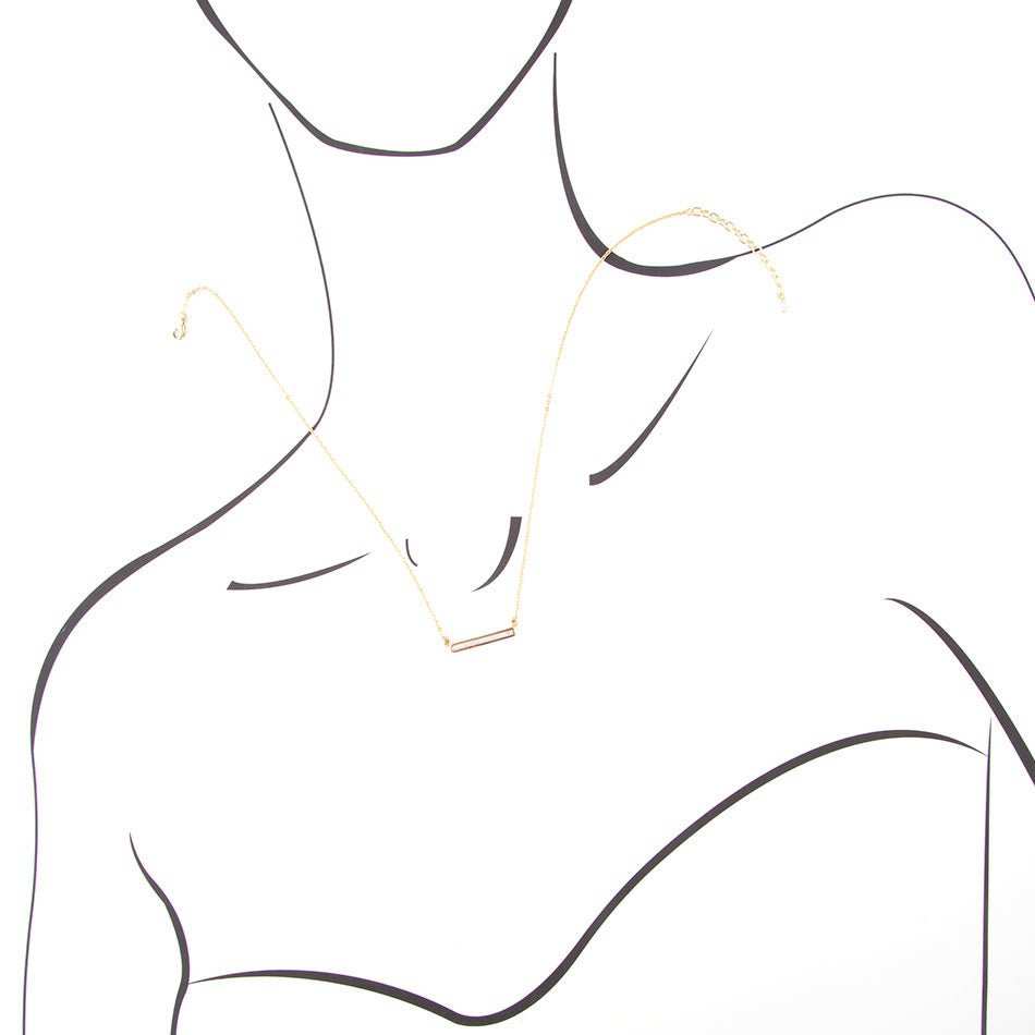 Dainty Botswana Agate Bar Necklace - Barse Jewelry - Flyclothing LLC