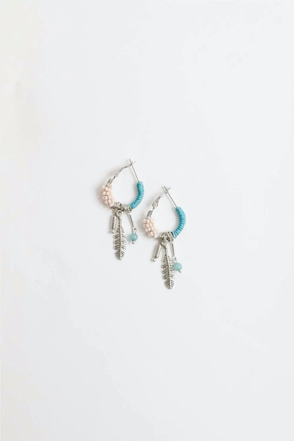 Dainty Feather Hoop Earrings🩵 - Boho Clothing and Accessories - Flyclothing LLC
