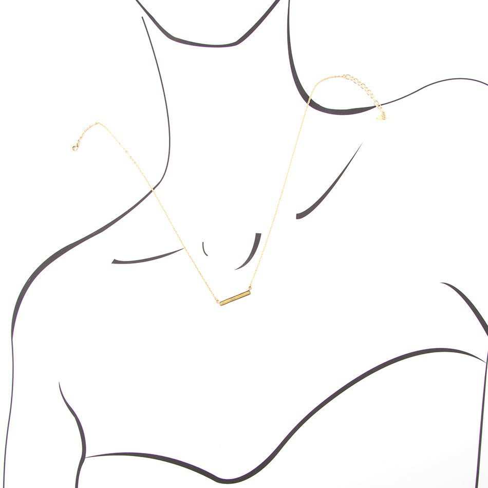 Dainty Green Aventurine Bar Necklace - Barse Jewelry - Flyclothing LLC