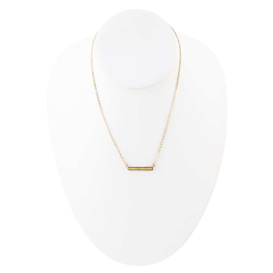 Dainty Green Aventurine Bar Necklace - Barse Jewelry - Flyclothing LLC
