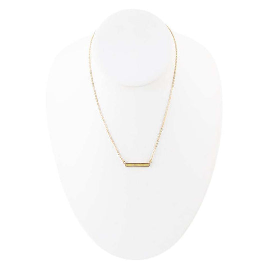Dainty Green Aventurine Bar Necklace - Barse Jewelry - Flyclothing LLC