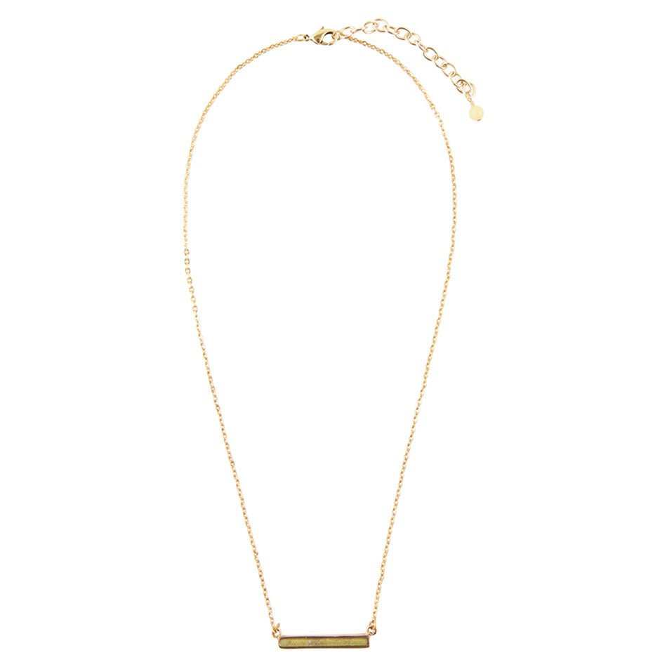 Dainty Green Aventurine Bar Necklace - Barse Jewelry - Flyclothing LLC
