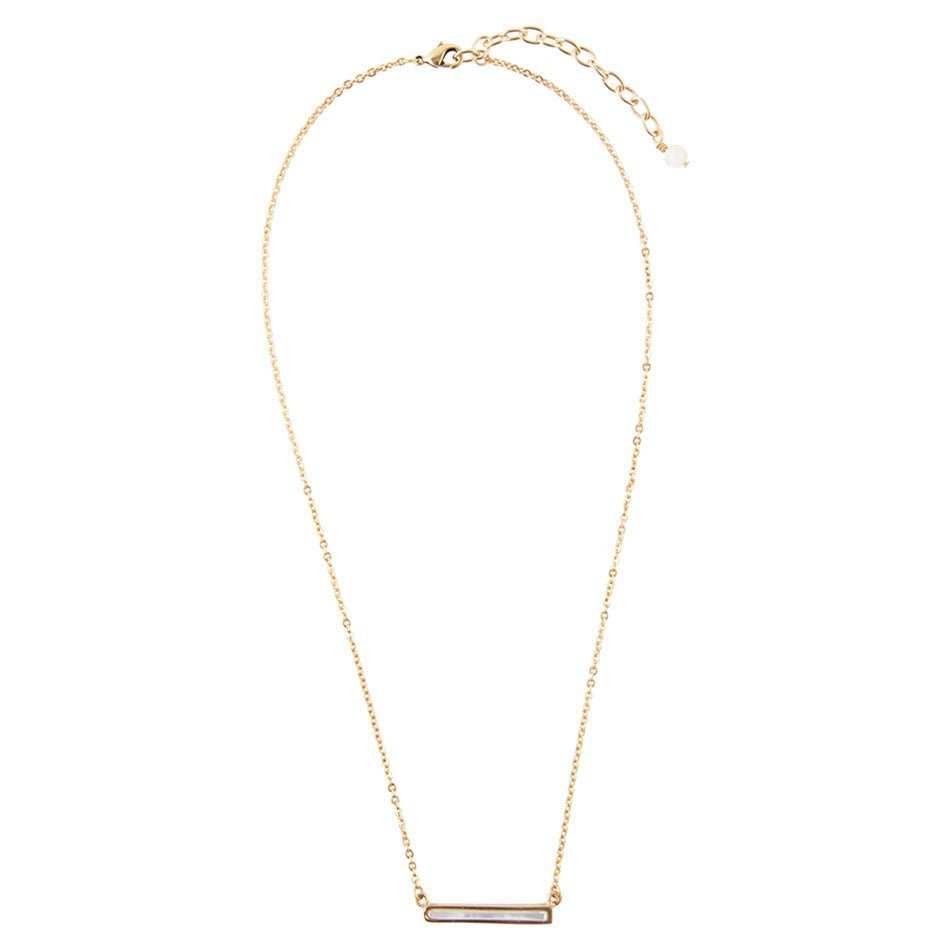 Dainty Mother of Pearl Bar Necklace - Barse Jewelry - Flyclothing LLC