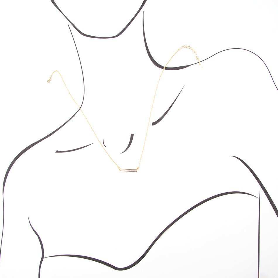 Dainty Mother of Pearl Bar Necklace - Barse Jewelry - Flyclothing LLC