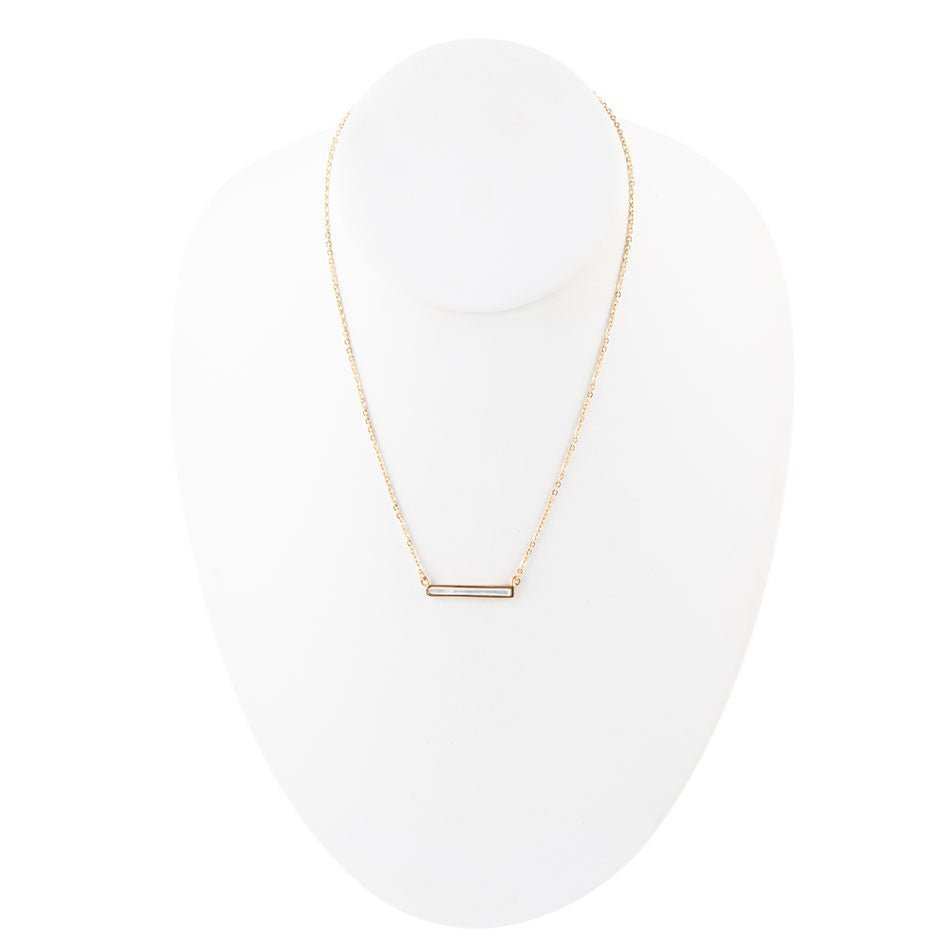 Dainty Mother of Pearl Bar Necklace - Barse Jewelry - Flyclothing LLC