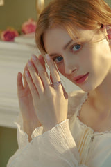Two Tone Heart Stone Ring