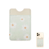 Daisy Flower Patterned Faux Leather Adhesive Card Holder For Phone - Madeline Love - Flyclothing LLC