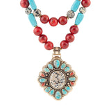 Dalmatian Jasper Colorful Golden Pendant Necklace