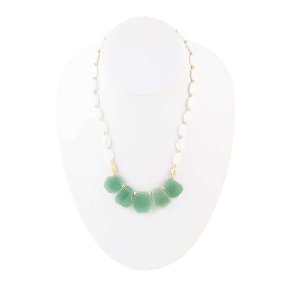 Dani Aventurine and Pearl Necklace - Barse Jewelry - Flyclothing LLC