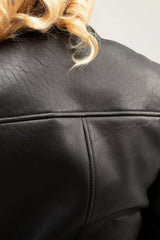 Dani Women's Fashion Leather Bomber Jacket - Whet Blu NYC - Flyclothing LLC