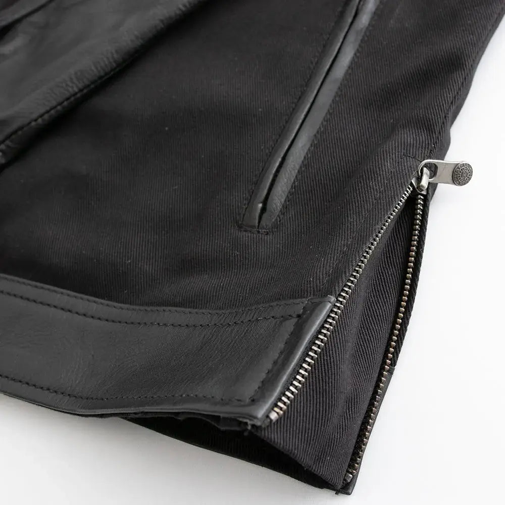 Daredevil Men's Motorcycle Twill/Leather Jacket - First Manufacturing Company - Flyclothing LLC