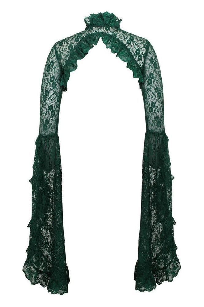 Daisy Corsets Dark Green Lace Shrug Bolero Jacket - Daisy Corsets - Flyclothing LLC