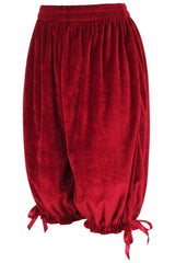 Daisy Corsets Dark Red Velvet Long Bloomers - Daisy Corsets