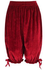 Daisy Corsets Dark Red Velvet Long Bloomers - Daisy Corsets