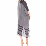Dayna Two Tone Line Long Cover-up Cardigan Poncho Kimono - Madeline Love - Flyclothing LLC