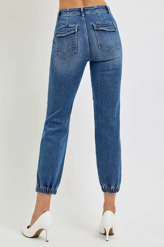 RISEN Full Size High Rise Ankle Jogger Jeans - Trendsi - Flyclothing LLC