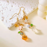 Halloween Asymmetrical Pumpkin Ghost Earrings - Trendsi - Flyclothing LLC