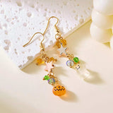 Halloween Asymmetrical Pumpkin Ghost Earrings - Trendsi - Flyclothing LLC