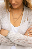 Openwork Side Slit Open Front Long Sleeve Cardigan - Trendsi - Flyclothing LLC