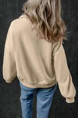 Half Zip Long Sleeve Sweatshirt - Trendsi - Flyclothing LLC