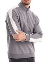 Men's Contrast Striped Long Sleeve Sweatshirt - Trendsi - Flyclothing LLC