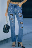 Distressed Skeleton Pattern Jeans with Pockets - Trendsi