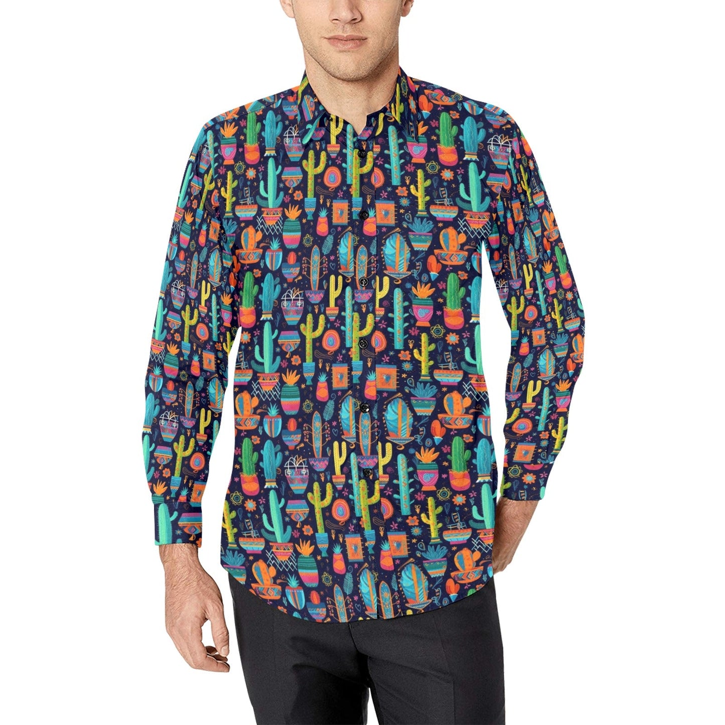 Baha Ranch Crazy Cactus Lady Unisex Western Button Up Shirt