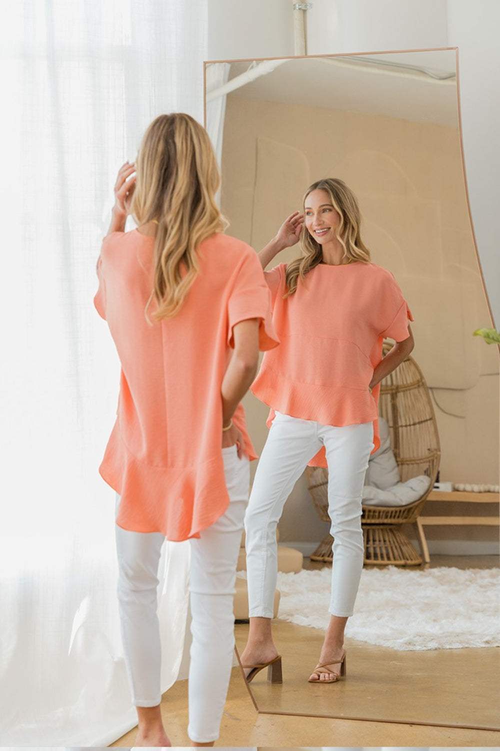 Sew In Love Round Neck Ruffled Top - Trendsi - Flyclothing LLC