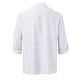 Men's Full Size Half Button Long Sleeve Shirt Plus Size - Trendsi - Flyclothing LLC