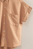 HYFVE Button Down Collared Neck Short Sleeve Shirt - Trendsi