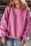 Slit Round Neck Long Sleeve Sweatshirt - Trendsi - Flyclothing LLC
