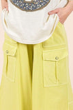 Mittoshop French Terry Cargo Wide Leg Pants - Trendsi