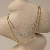 Titanium Steel Beaded Necklace - Trendsi - Flyclothing LLC