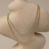 Titanium Steel Beaded Necklace - Trendsi