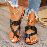 Toe Loop Flats Sandals - Trendsi