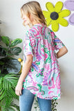 Heimish Full Size Paisley Print Short Sleeve Top - Trendsi