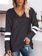 V-Neck Raglan Sleeve T-Shirt - Trendsi - Flyclothing LLC