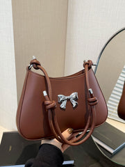 Bow PU Leather Knotted Strap Handbag - Trendsi
