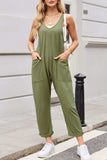 Lovelet V-Neck Wide Strap Overalls - Trendsi - Flyclothing LLC