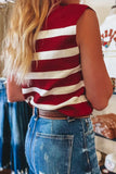 Collared Neck Striped Sweater Vest - Trendsi