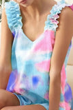 BiBi Tie Dye Printed Textured Woven with Ruffled - Trendsi