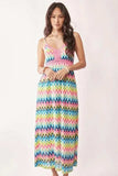 Davi & Dani Multi Color Crochet Lace Midi Dress - Trendsi - Flyclothing LLC
