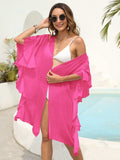 Ruffled Open Front Cover-Up - Trendsi - Flyclothing LLC