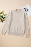 Mock Neck Long Sleeve Sweater - Trendsi - Flyclothing LLC