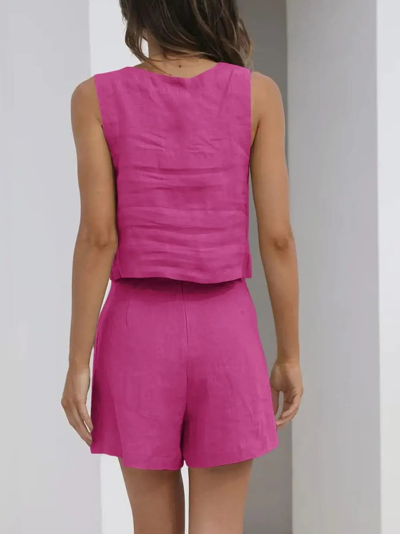 Square Neck Tank and Shorts Set - Trendsi - Flyclothing LLC