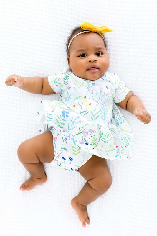 Spring Dandelion Floral S/S Twirl Bodysuit - Mila & Rose ® - Flyclothing LLC