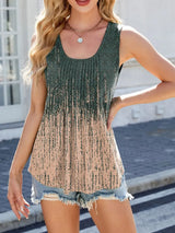 Printed Scoop Neck Wide Strap Tank - Trendsi - Flyclothing LLC
