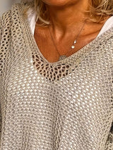 Openwork Long Sleeve Hooded Knit Cover Up - Trendsi - Flyclothing LLC