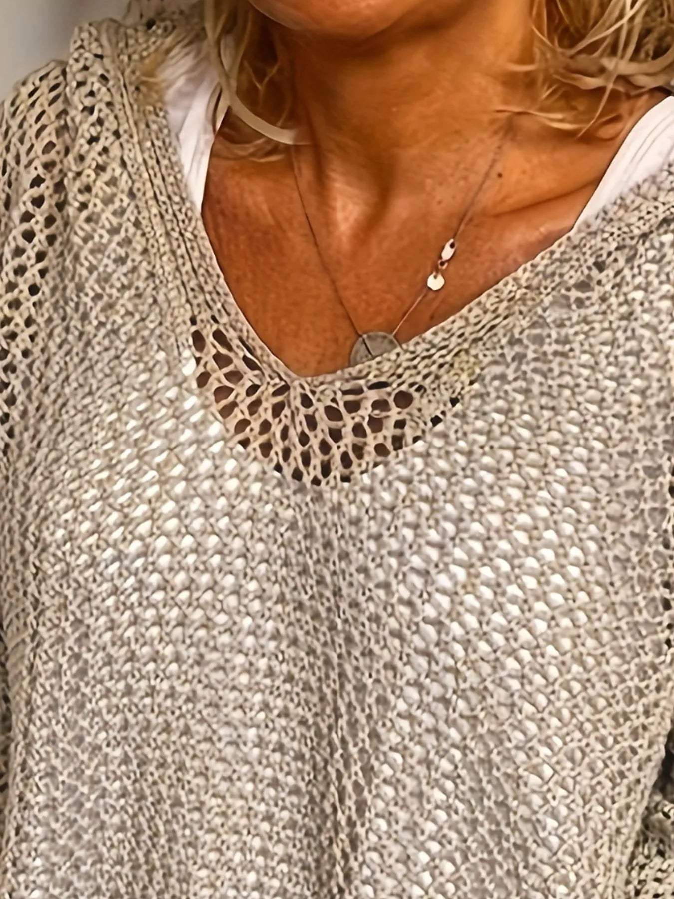 Openwork Long Sleeve Hooded Knit Cover Up - Trendsi - Flyclothing LLC